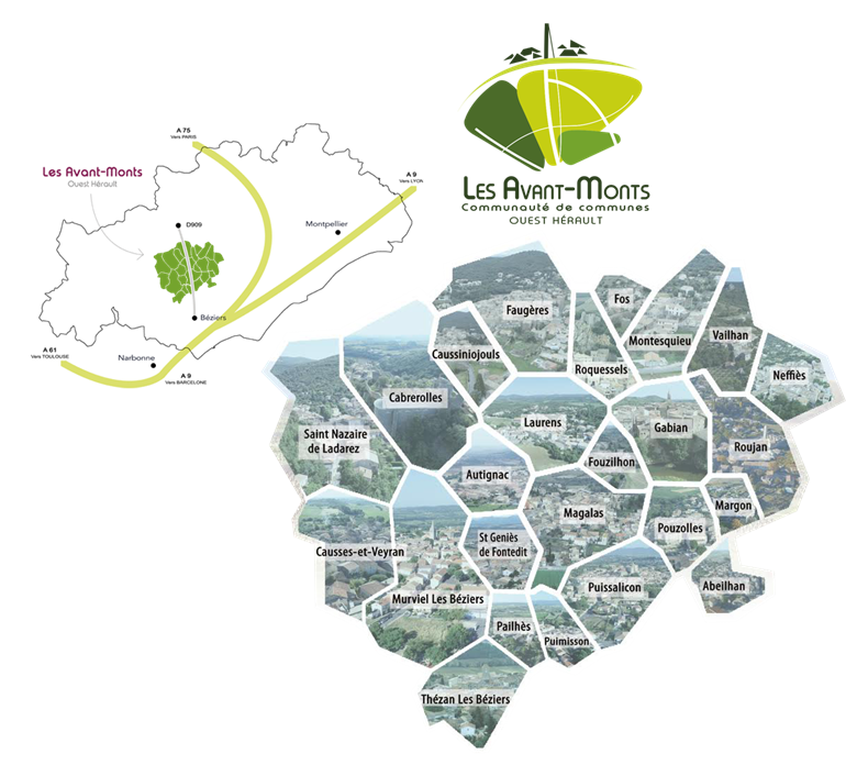 Plan de toutes les communes de la communauté de communes les avants-monts