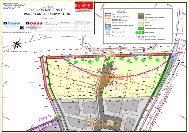 Plan de composition du clos des pins 2