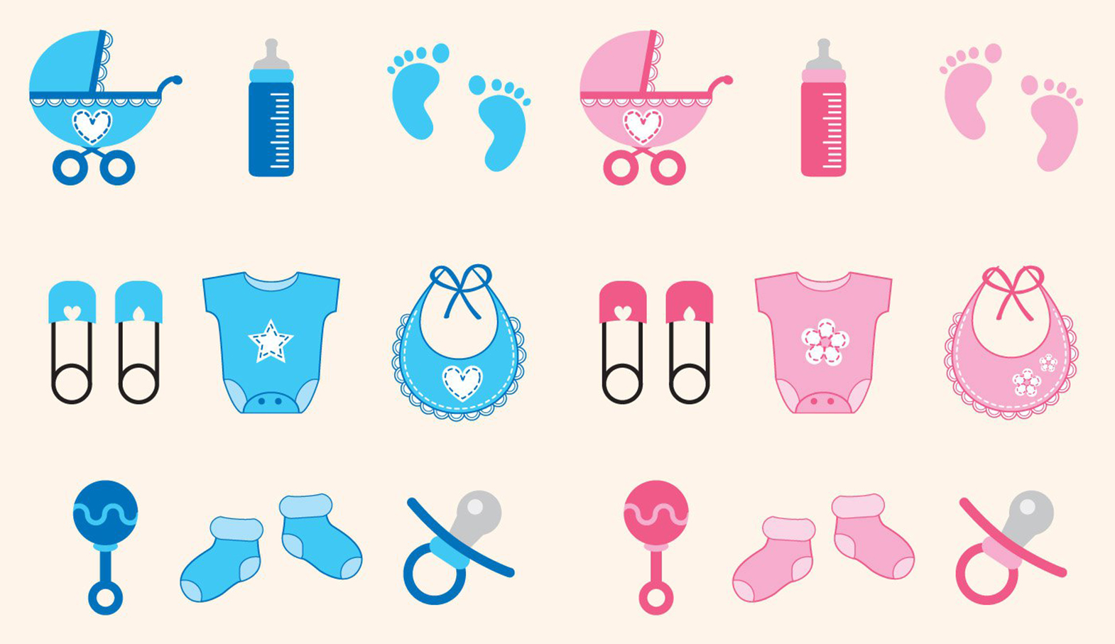 Illustration infographie d'objets pour un bébé